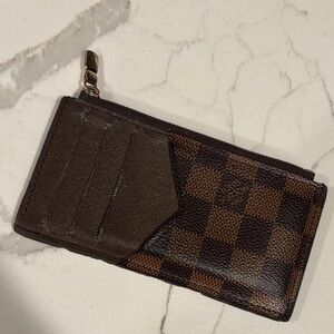 Checkered Brown Card Holder